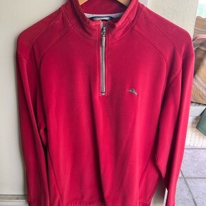 Tommy Bahama Red Quarter-Zip Pullover